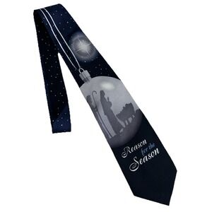 Eagles Wings 100% Silk Men's Blue/Black Tie 59"x4" Preowned